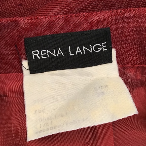 Rena Lange Pencil Skirt Linen Red 34 Knee Length - Picture 6 of 6